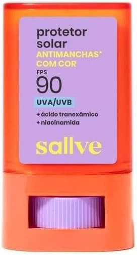 Sallve Protetor Solar Bastão Antimachas FPS 90 com Cor 1-15g