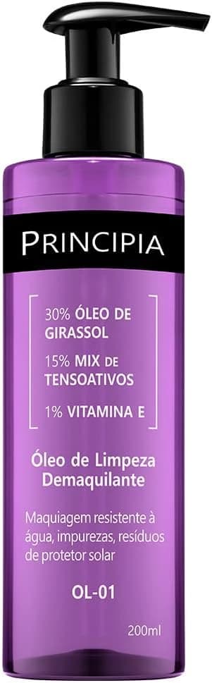 PRINCIPIA, Óleo de Limpeza Demaquilante Facial 30% Óleo de Girassol + 1% Vitamina E OL-01 200 ml
