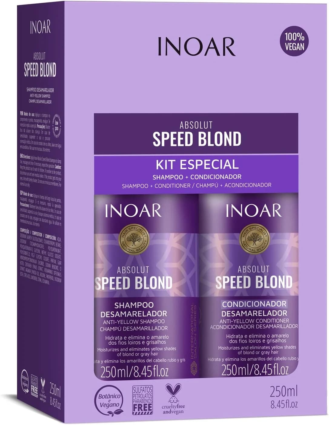 Inoar, Speed Blond Kit Duo – Shampoo e Condicionador Matizador - 250ml